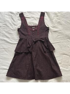 Axes Femme NWT Plum Rose Bow Peplum Jumper Dress Medium Japan